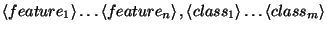 $ \left\langle feature_{1}\right\rangle \ldots \left\langle feature_{n}\right\ra...
...\left\langle class_{1}\right\rangle \ldots \left\langle class_{m}\right\rangle $